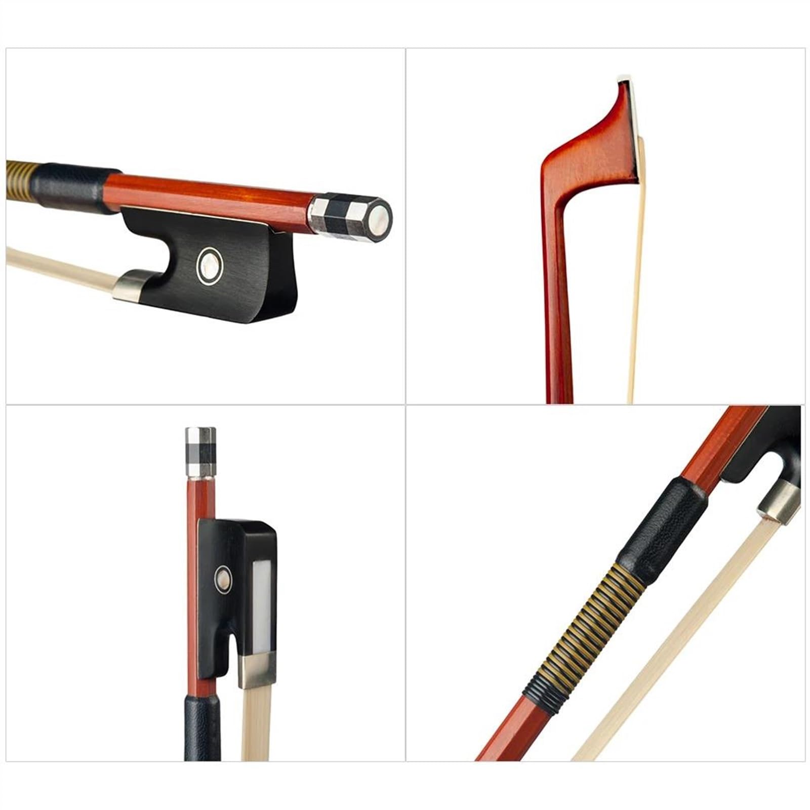 Geigenbogen Klassischer 4/4-Geigenbogen Aus Brasilholz Leicht Richtige Balance Bogenhaare Aus Rosshaar Ebnoy Für 15/16 Zoll Viola