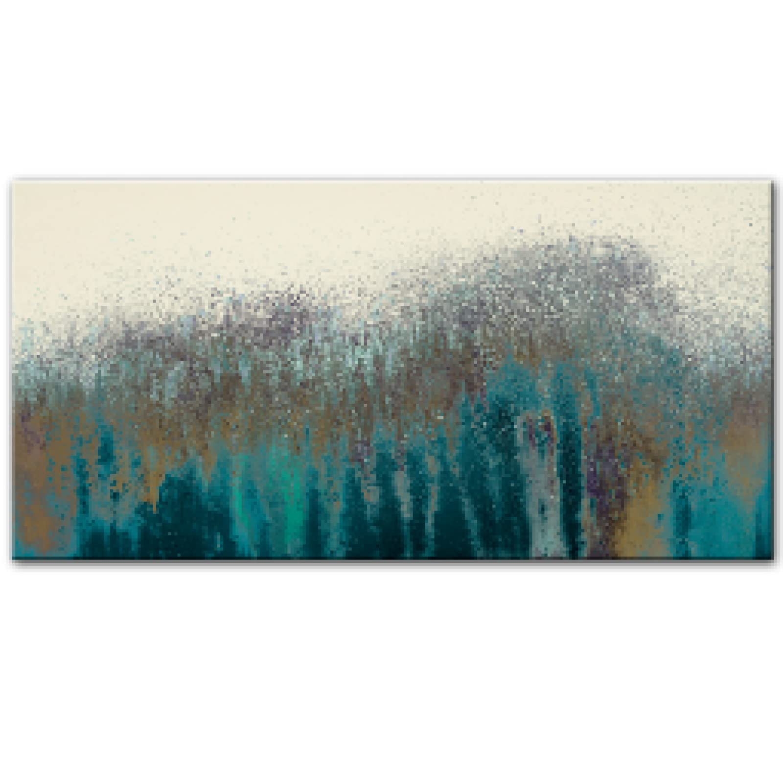 Tableau Abstrait Turquoise : Solution Déco Murale Graffiti Grand Format 60x120 - 8