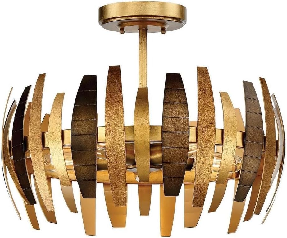 Metropolitan N7835-659 Manitou Semi Flush Mount, 5-Light 300 Total Watts, Ardor Gold