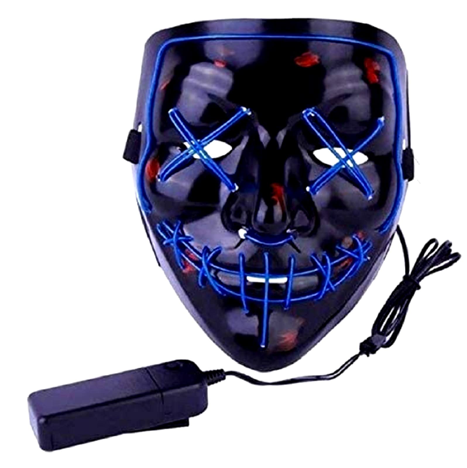 Lovelegis Led Mask, Horror, Monster, Zombie, Fancy Dress, Halloween, Carnival, Party, Accessories, Black Color, White Light