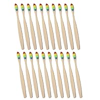 Vista 8 de Magik 10-20 cepillos de dientes de bambú 100% natural orgánico cerdas medianas sin BPA (paquete de 20, azul)