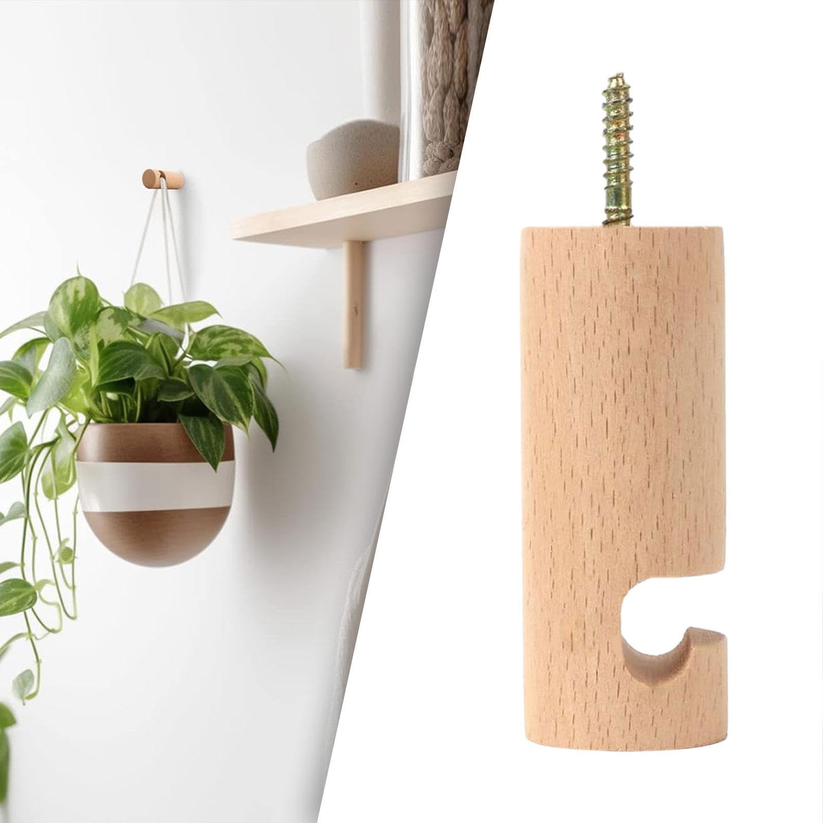 Gancho de Techo de Madera, Soporte para Colgadores de Plantas Modernos, Gancho para Colgar Campanillas de Viento