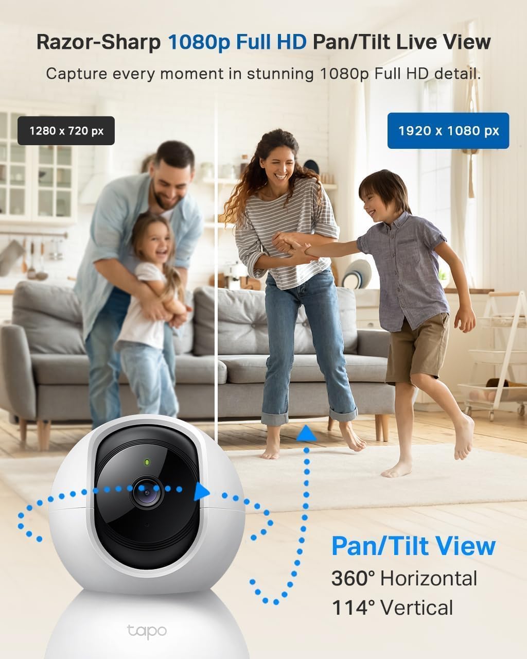 TC70 Full HD Pan/Tilt Indoor Security Camera Pet Camera House Security thumbnail 5