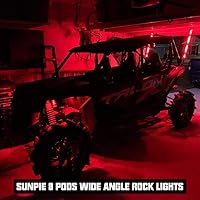 Vista 4 de SUNPIE 8 vainas de 210 grados de gran angular RGBW Rock Lights aplicación de teléfono modo de voz modo de música control automático kit de luz