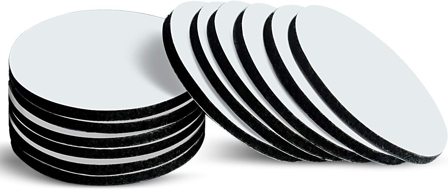 Double Sided Sticky Pads, Heavy Duty Hook and Loop Tape Round Self Adhesive Pads for Pictures, Furniture and Floor, Pack of 12 (3.8CM(Round))