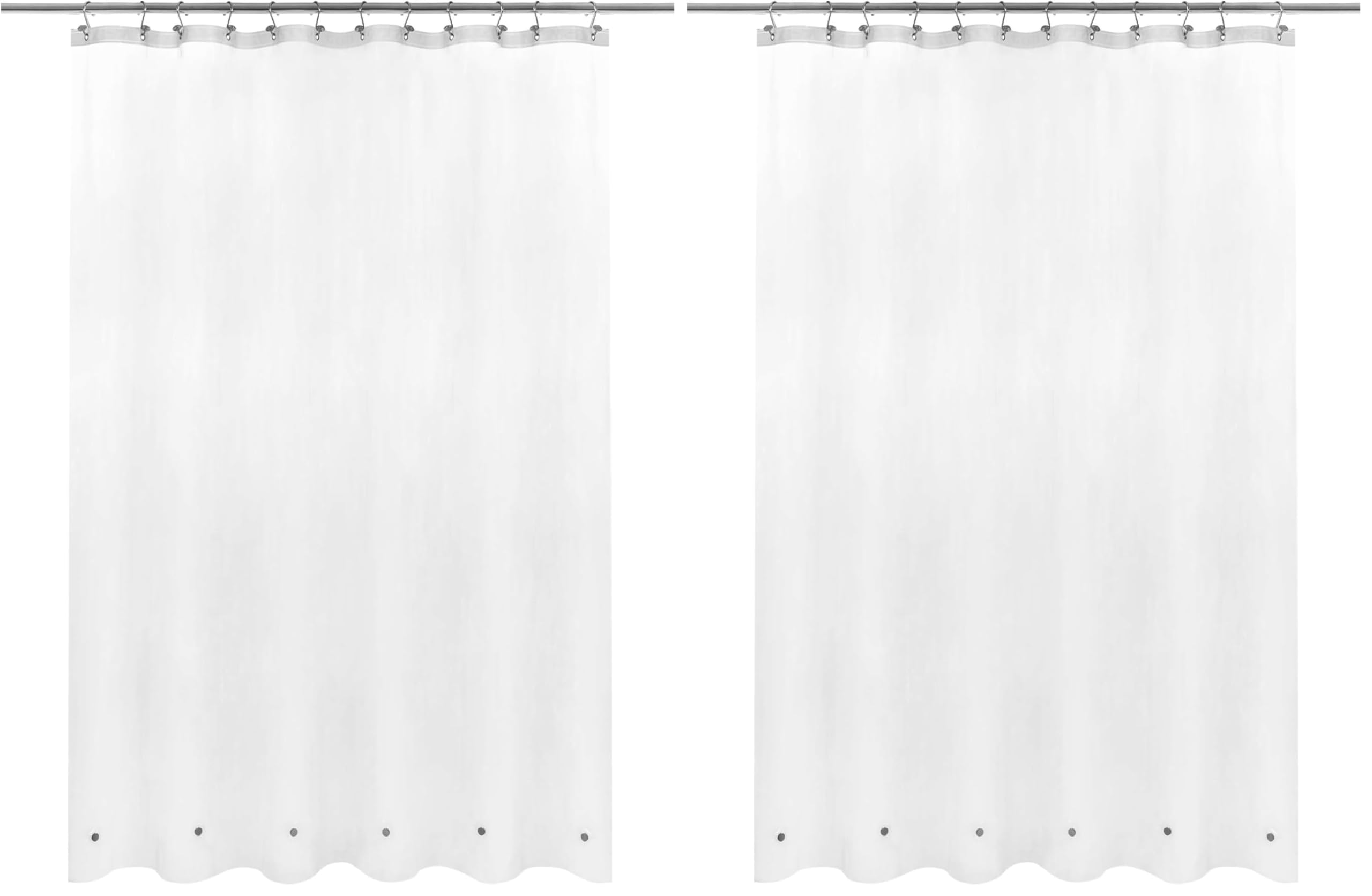 Barossa Design Extra Long Shower Curtain Liner with 6 Magnets - 72" x 84" XL, Waterproof PEVA Shower Liner for Bathroom, PVC Free, Metal Grommets - Frost, 72x84 (Pack of 2)