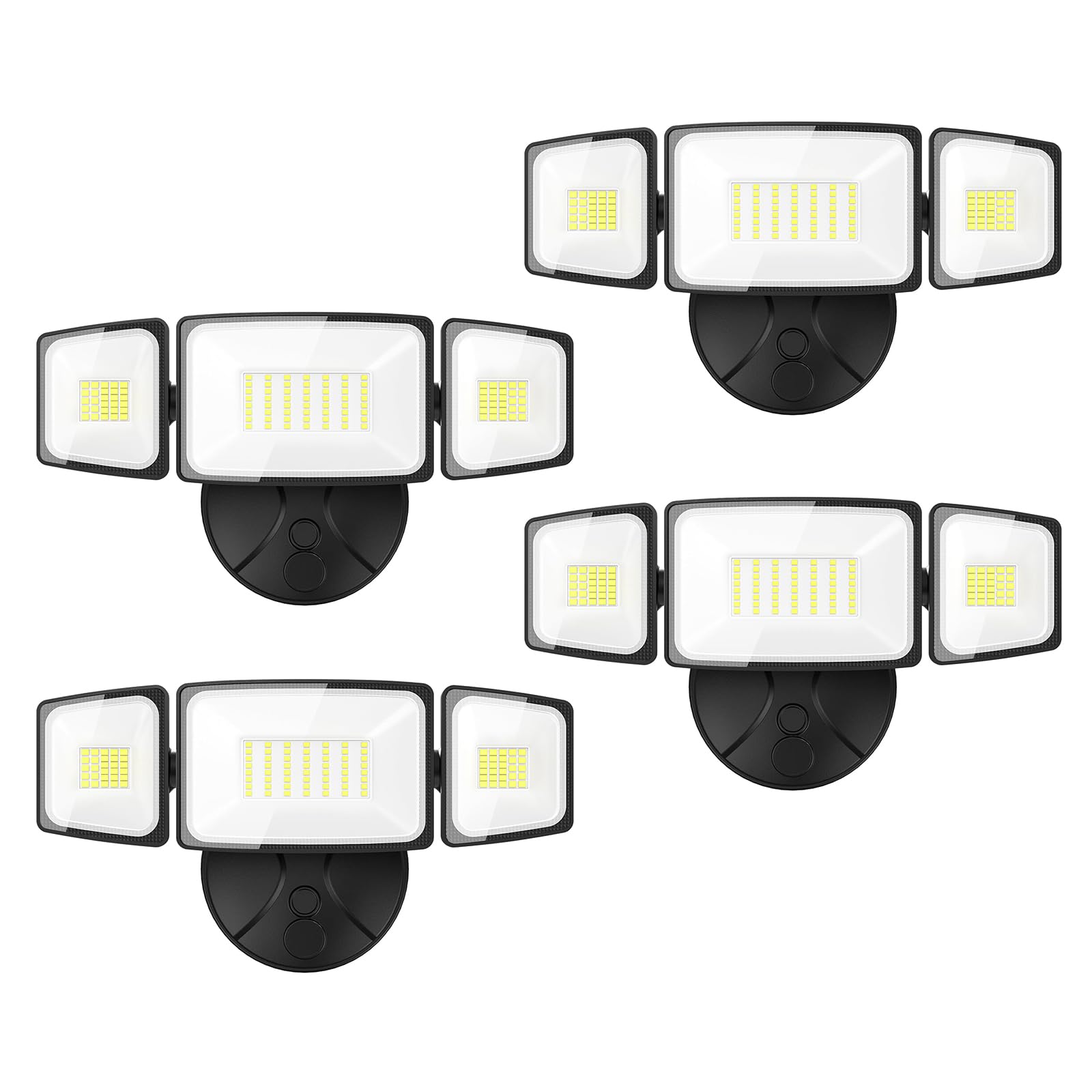 Onforu 75W Flood Lights Outdoor, 4 Packs 7000LM Super Bright Security Lights, 3 Adjustable Heads, IP65 Waterproof, 6500K Wall Mount Exterior LED Flood Light
