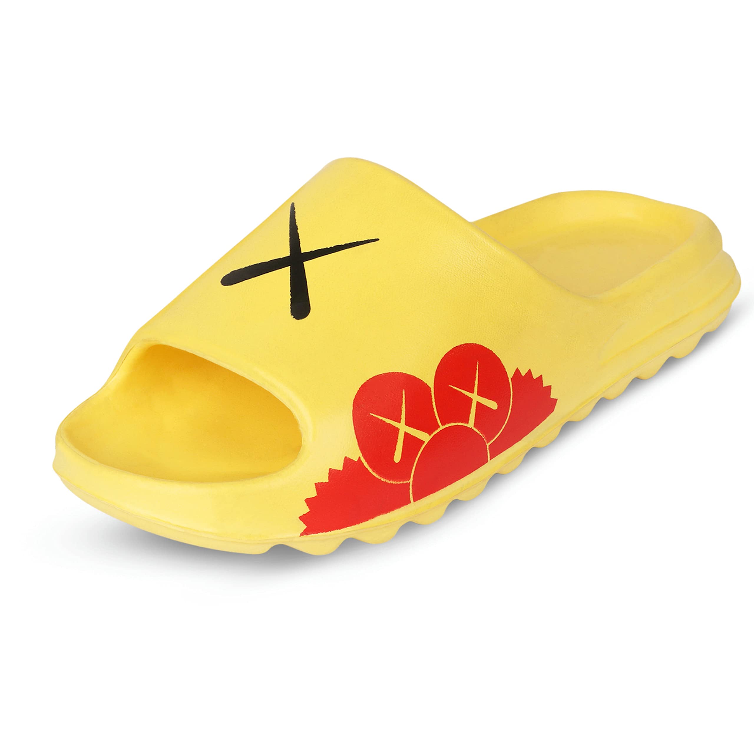 Keneye Slipper For Mens Flip Flops Fashion Slides Open Toe Non Slip Arch Fit Yellow UK/IN-9 (B0C4QBP49K) Amazon Price History, Amazon Price Tracker