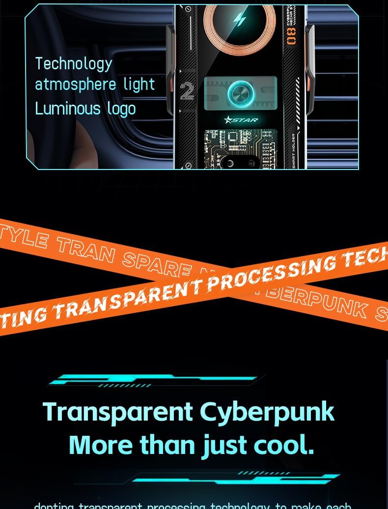 T8 Wireless Car Charger,15W Qi Fast Charging Car Charger Phone Holder Mount, Auto-Clamping Alignment Windshield Dashboard Air Vent Cell Phone Holder for iPhone 15 Pro Max/Galaxy S24 etc (Black)