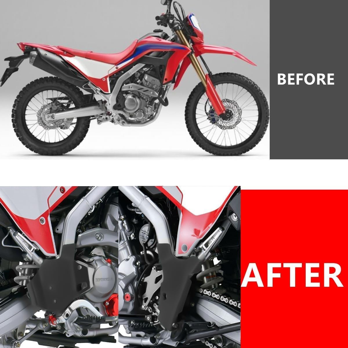 CRF250L Frame Guard Compatible with CRF 250L CRF250L Rally 2022-2025 Off Road Dirt Bike Motorcycle Accessories Aluminum Side Frames Protection Cover (Black)