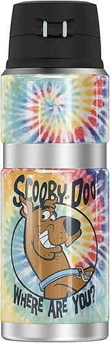 Miniatura 2 de Scooby-Doo Tie Dye THERMOS - Botella de bebida de acero inoxidable con aislamiento al vacío y doble pared, 24 onzas