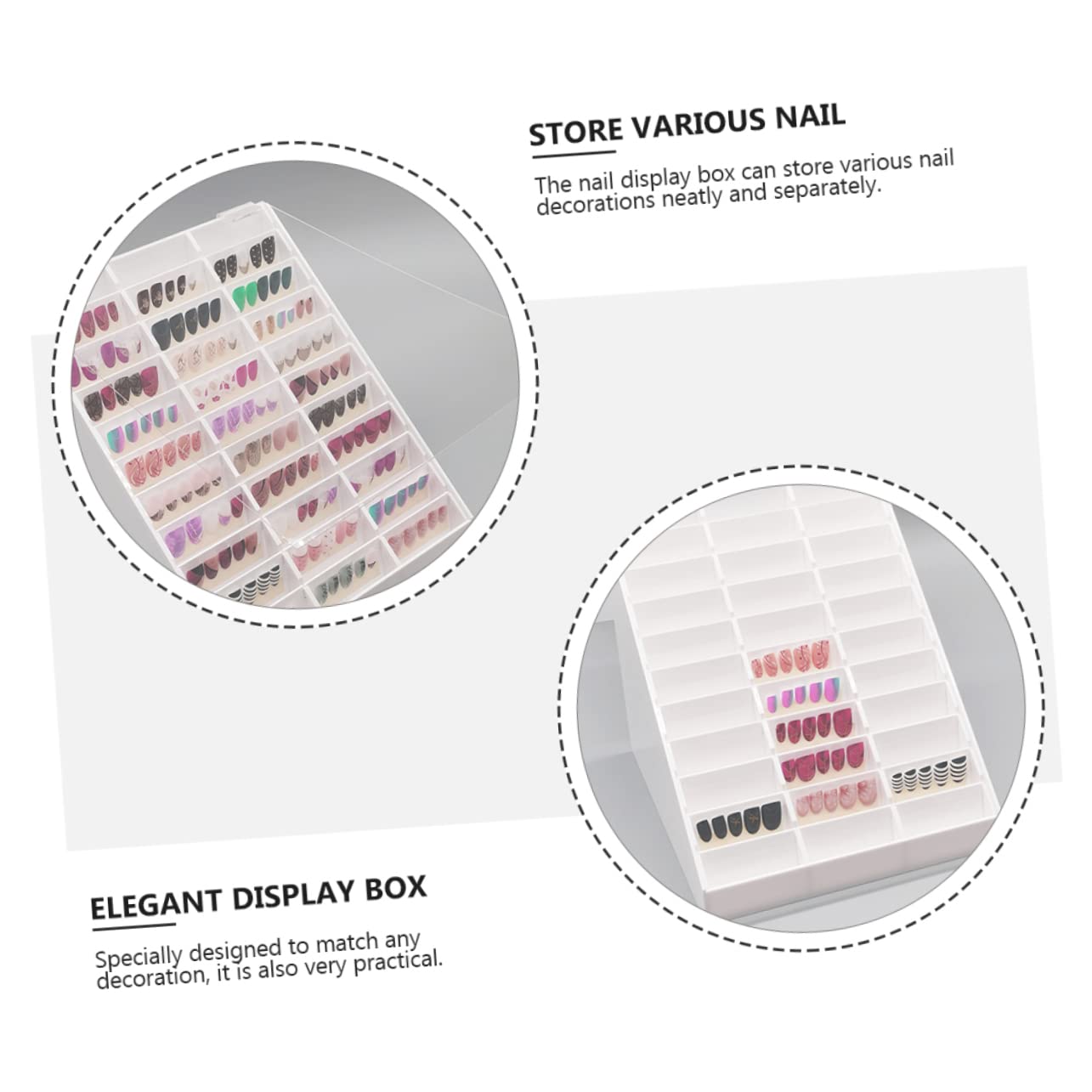 Nail Art Display Board Multi Color Holder for Manicure for Nail Salon Practice Use Compact and Durable Showing Box for Polish Tips