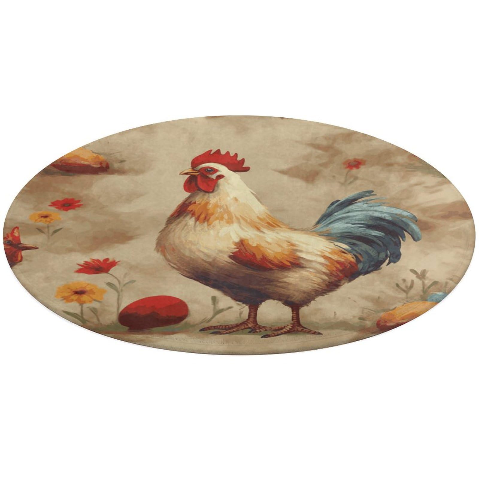 Alfombra de cocina esponjosa con diseño de pollo fácil de limpiar en casa