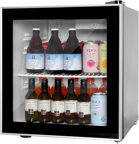 Northair refrigerador de vino y bebida refrigerador de 60 latas mini nevera con puerta reversible de vidrio para cerveza o vino de soda