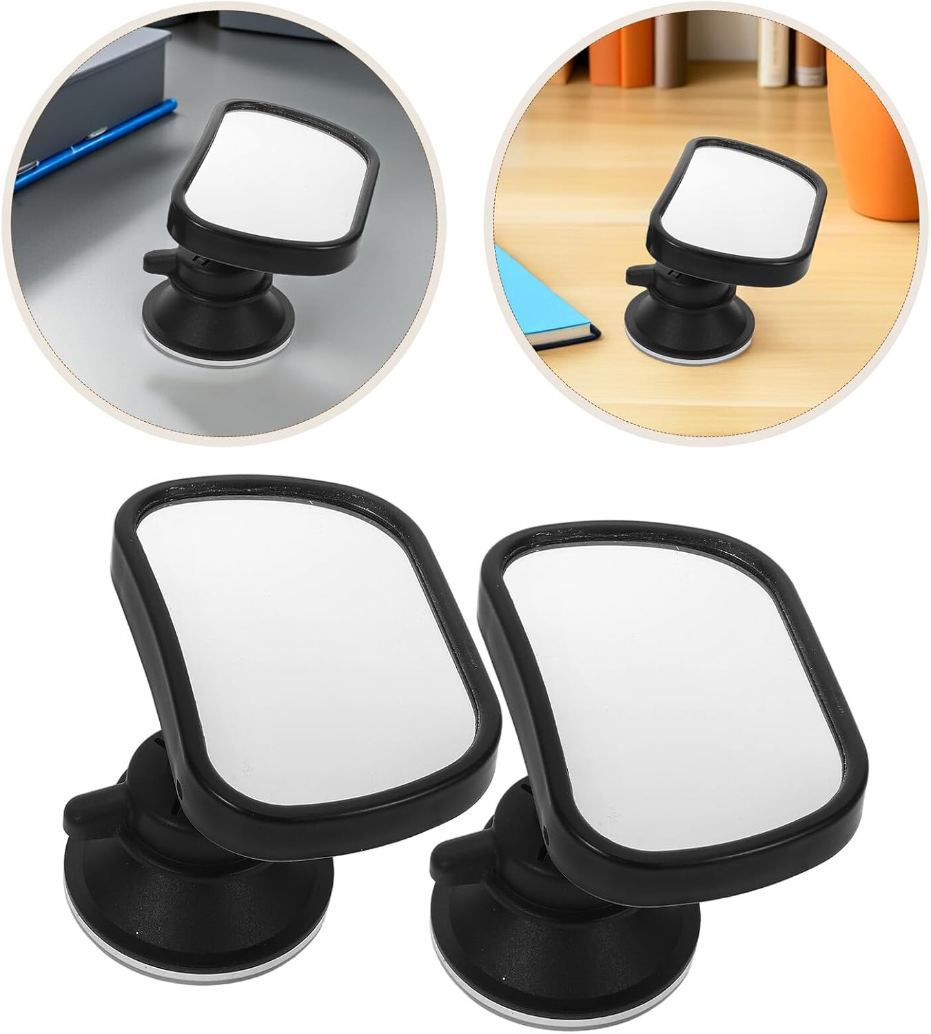 2pcs Car Mirrors for Rear Facing Seats with Suction Cup Wide View Safety Mirrors for Newborn Backseat Observation