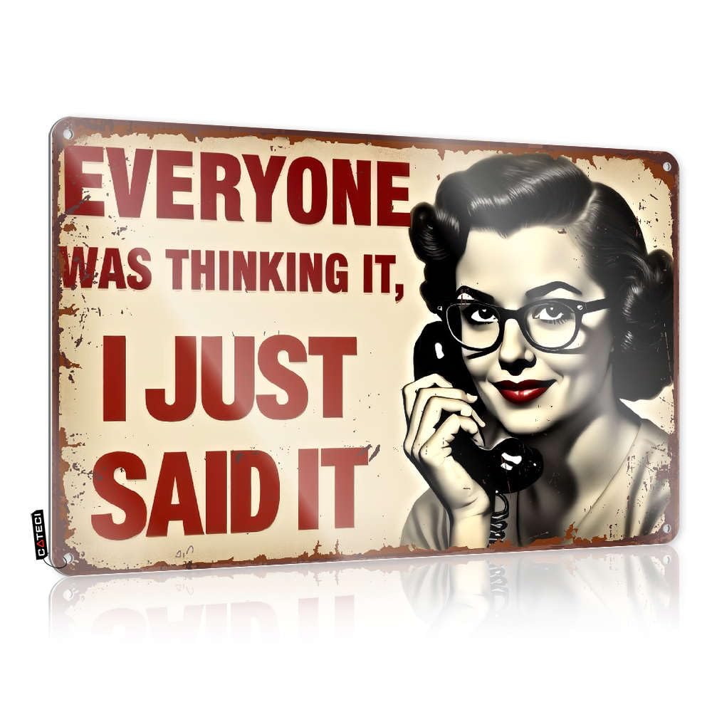 Bedroom Door Sign Everyone Was Thinking It, I Just Said It. Tin Sign Funny Signs Metal Funny Metal Bar Signs(20X30CM)
