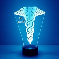 Vista 27 de Letrero de nombre LED personalizado para enfermera/RN con control remoto, letrero de nombre iluminado y luz de noche personalizada con nombre