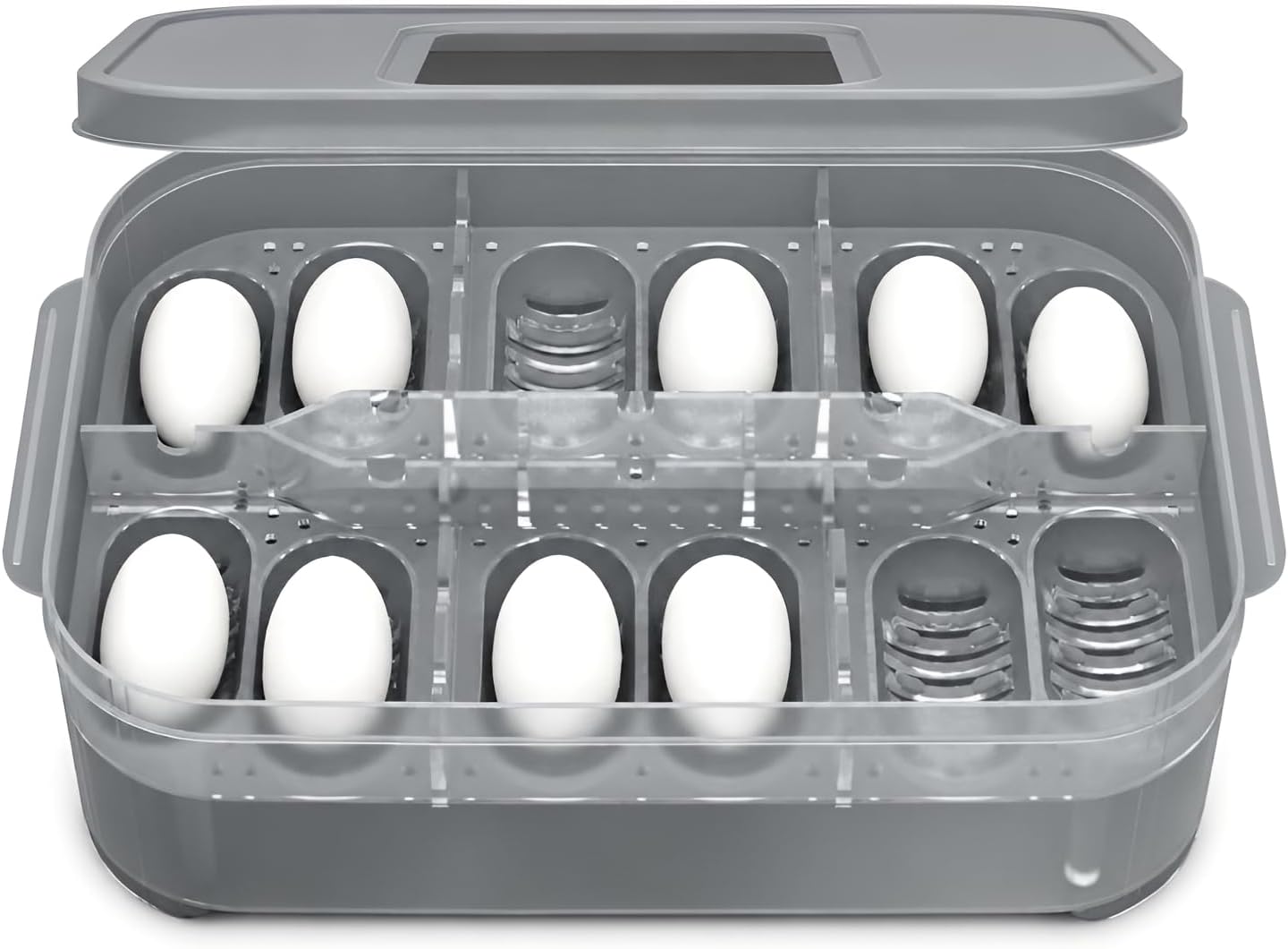 Reptile Egg Incubator, Transparent 12-Egg Tray,Built-in Thermometer