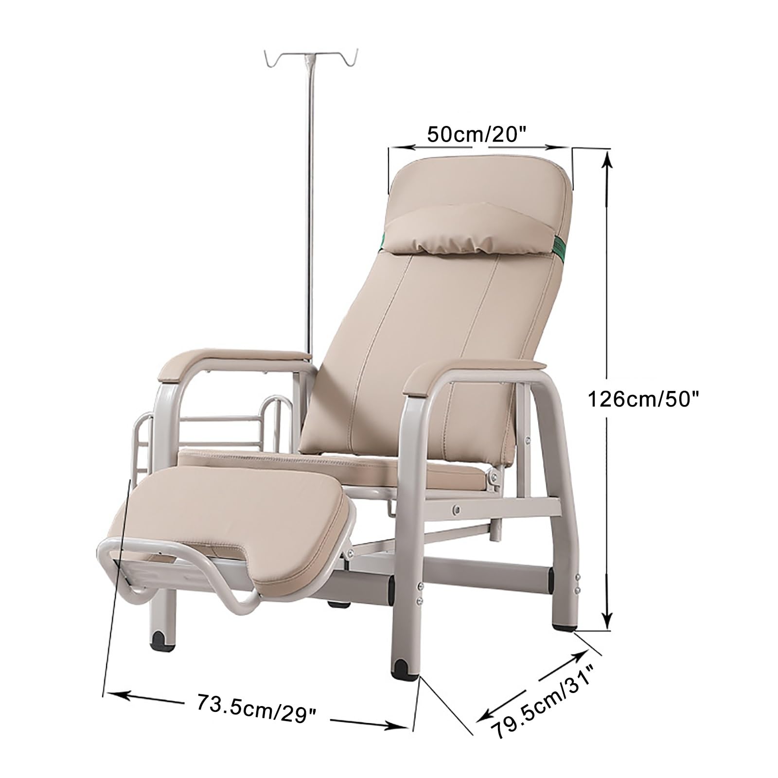 Fauteuil médical inclinable pour prélèvement sanguin Perfusion, entièrement réglable pour cliniques laboratoires