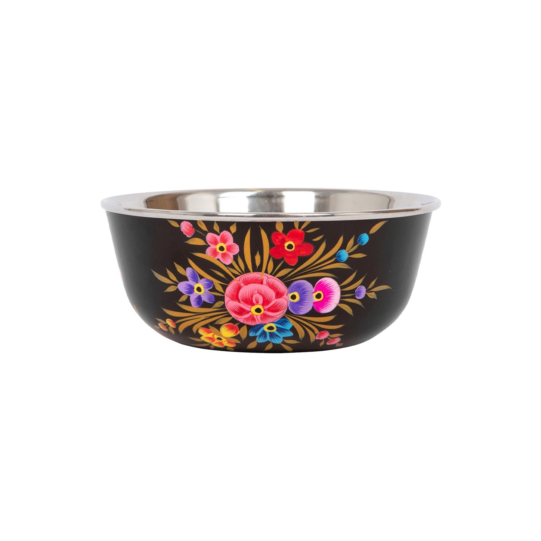 1x Carbon Pansy 14.5cm Hand-Painted Picnic Snack Bowl - Reusable Picnic Party Pasta Food Dinner Serving Dinnerware Crockery Dishes - by BillyCan
