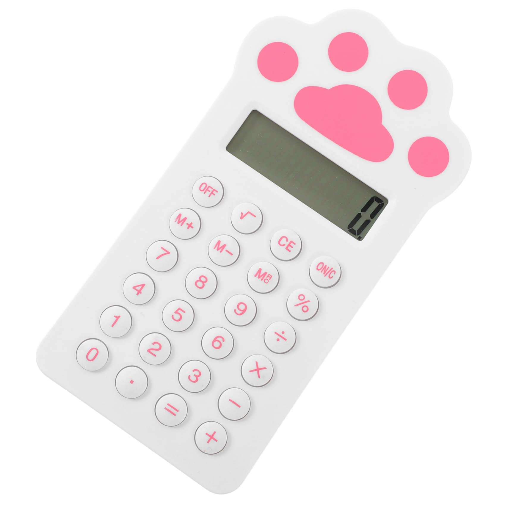 OSALADI Adorable Portable Solar Calculator Cute Handheld Office Calculator for Students and Adults Cartoon Cat Paw Design Practical for Classmates and Office Workers