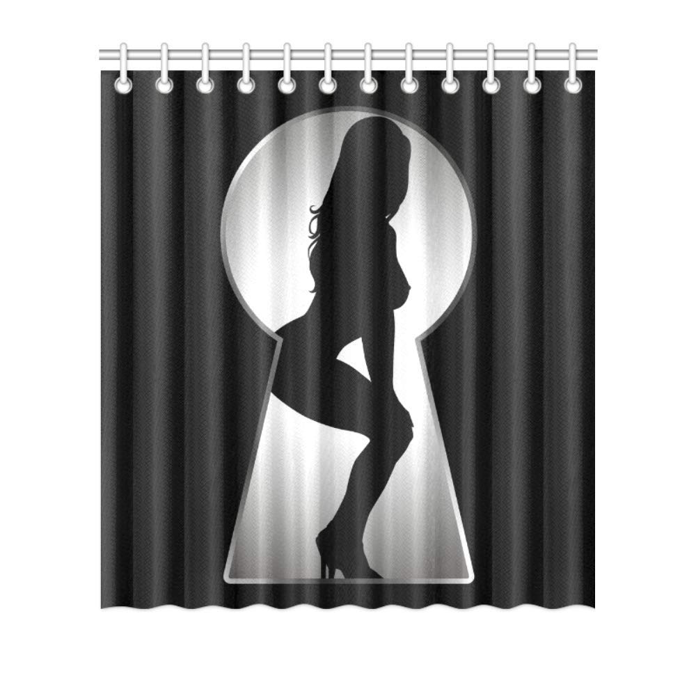 ヌード シルエット Amazon.co.jp: セクシーなヌードの女性のシルエットのキーホール生地のシャワーカーテンを通して覗き見浴室の魅惑的な女の子のためのハイヒール防水ポリエステルペバの熱い裸の女性の影72 By 72es 200X180 CM : ホーム&キッチン