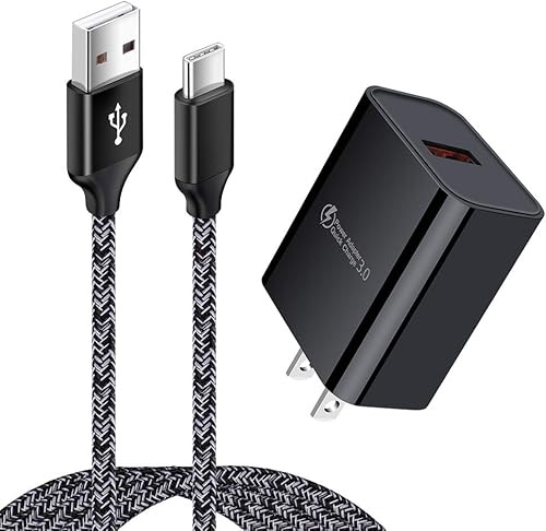 Cargador tipo C para Samsung Phone Android Cargador de bloque de carga rápida Cargador de pared Cable USB C Cable 6FT para Samsung Galaxy