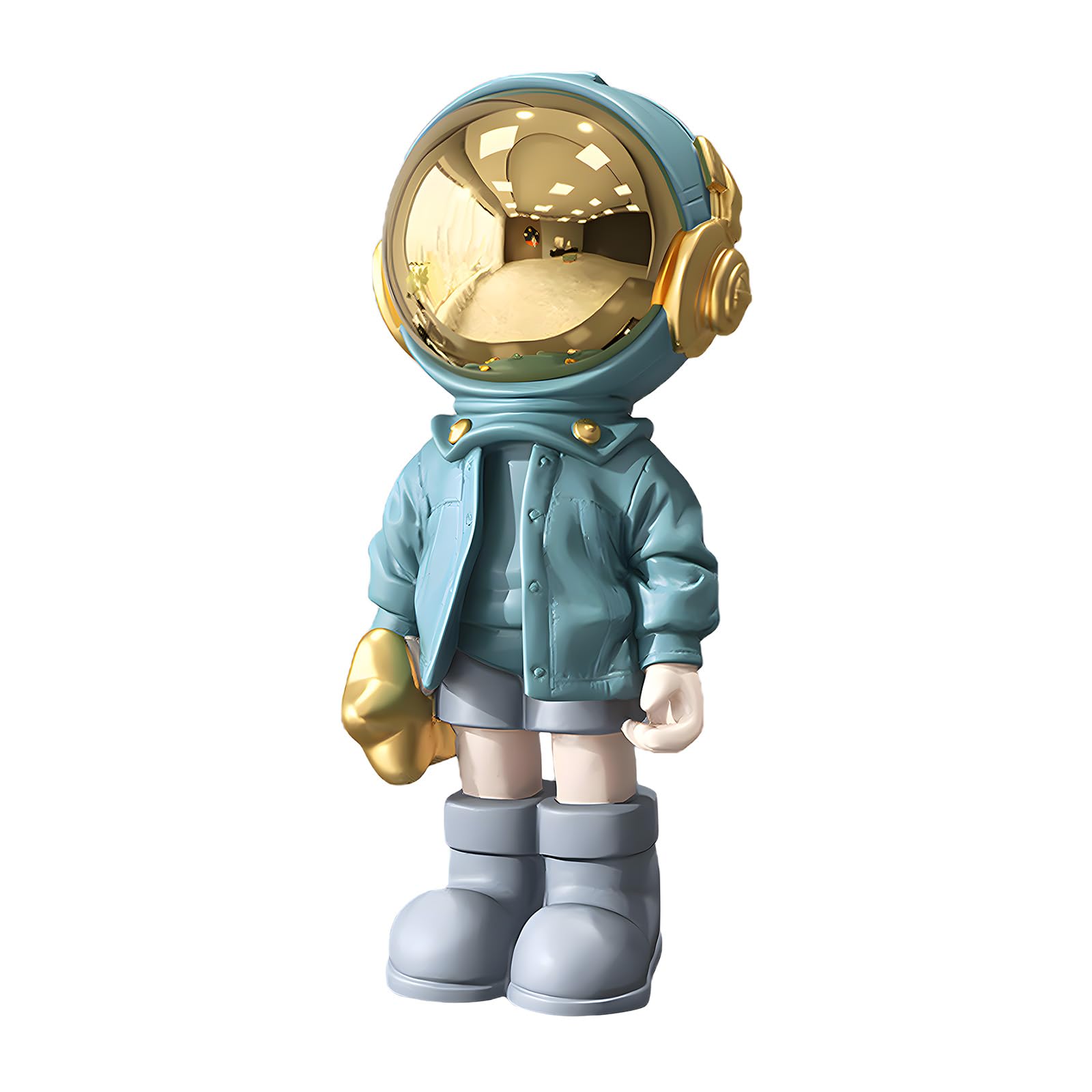 Dosker Small Astronaut Statues, Mini Spaceman Sculpture, Polyresin, Art Gifts, Blue Figure, Ornament, Room Decor for Men, Home and Desktop Accessories, Table Decor, Living Room, Office, Bookshelf