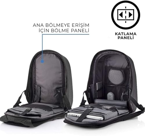 Miniatura 9 de XDDesign BOBBY HERO - Mochila antirrobo para computadora portátil, mochila de viaje aprobada para hombres y mujeres, Negro -, X-Grande, Mochila y