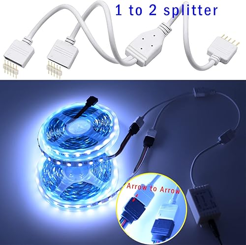 Miniatura 5 de Kit de conector de tira LED de 5 pines, incluye conector RGBW LED de 5 pines en forma de L y T, conector sin soldadura de 5 pines, tira LED para