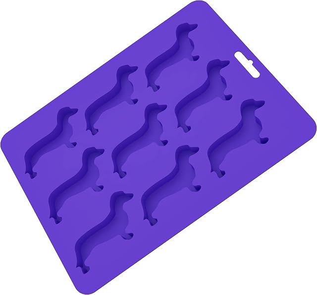 Dachshund Daxie Sausage Dog Shaped Silicone Mould Baking Tray 9 Section Dog Treat Ice Cube Chocolate Sweet Cake Tray Non Stick BPA Free