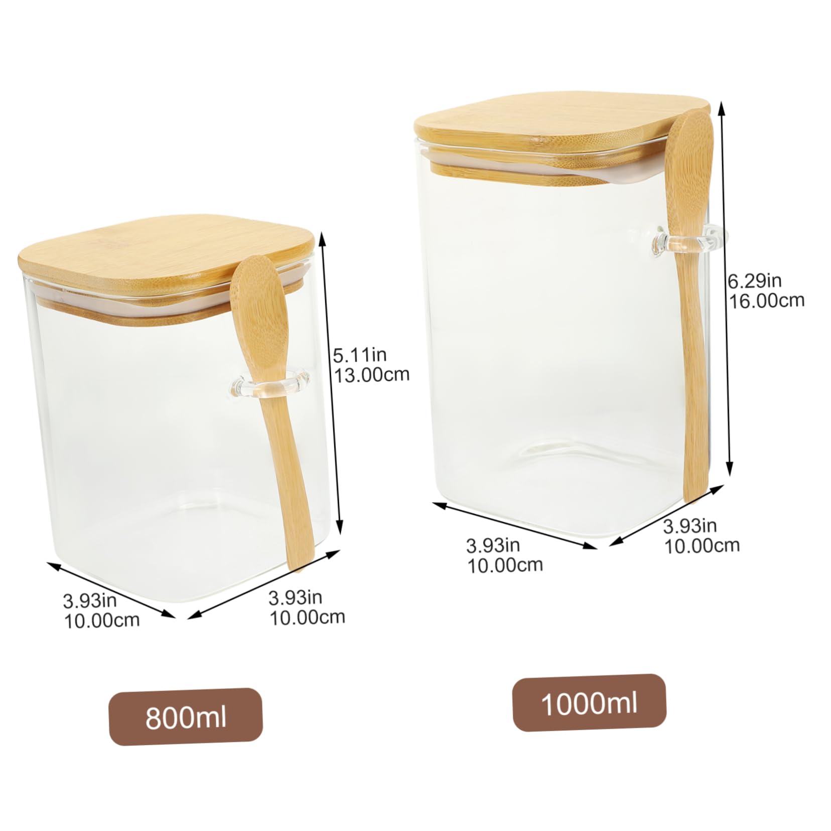 Alipis 2sätze Glas-lebensmittelbehälter Luftdicht Verschlossen für Müsli Nüsse Bohnen Mehl Zucker Popcorn Snacks Süßigkeiten Vorratsdose Küche Schrank Platzsparend