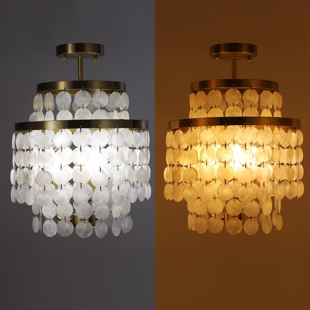 Amazon.com: TOCHIC 3-Lights Brass Gold Semi Flush Mount