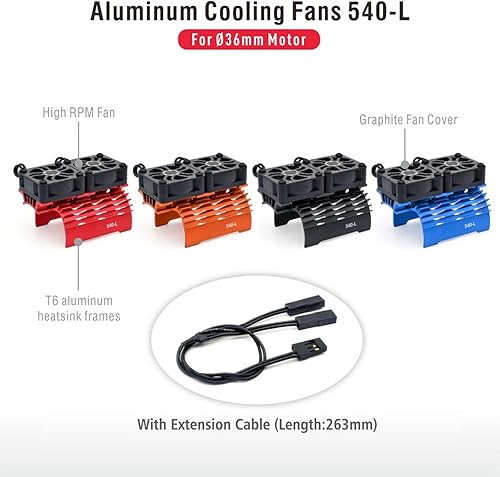 Miniatura 7 de VINGVO Disipador de calor de enfriamiento del ventilador del motor RC, 28000 RPM, ventilador de motor RC, radiador de aluminio, ventilador de