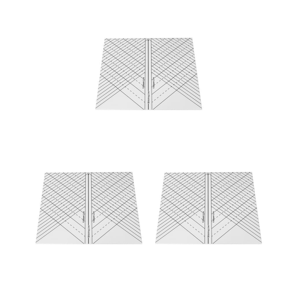 Set di 3 righelli dritti da sarta, per quilting e lavori all'uncinetto