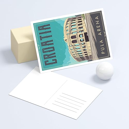 Miniatura 5 de gaeaverse Pula Croacia - Postales de paisaje, 9 unidades, diseño de ciudades del mundo, tarjetas de felicitación para negocios, viajes, paisaje,