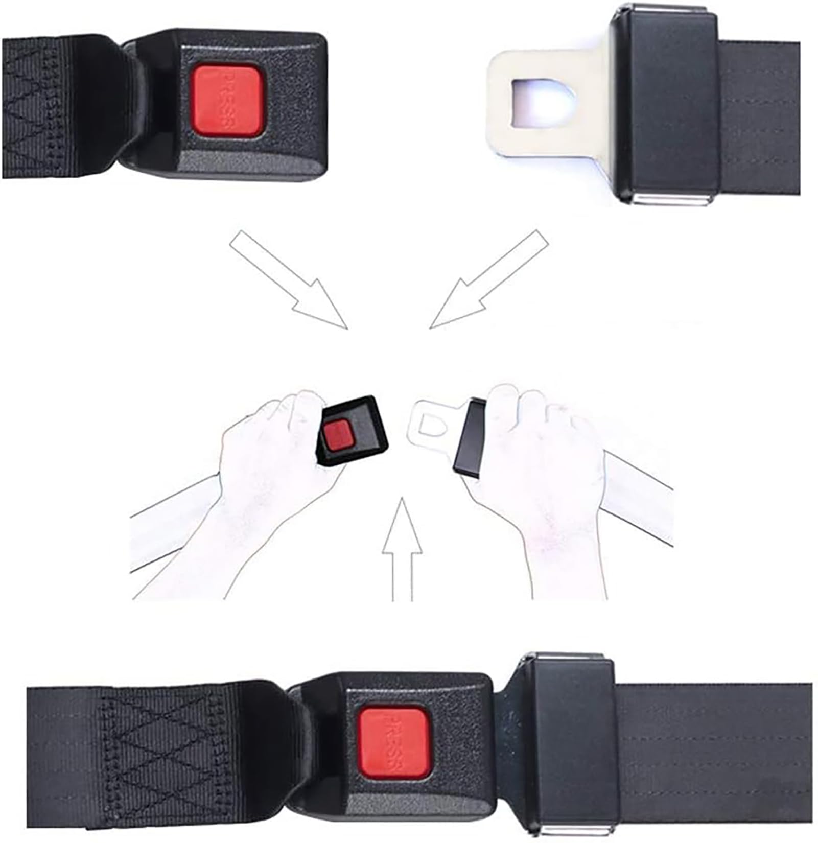 Zeetan Cintura di Sicurezza Universale, Cintura di Sicurezza Universale del Carrello da Golf per UTV, Cinture Regolabili A 2 Punti Kit di Imbracatura per Go Kart Cinture di Sicurezza,Nero,2