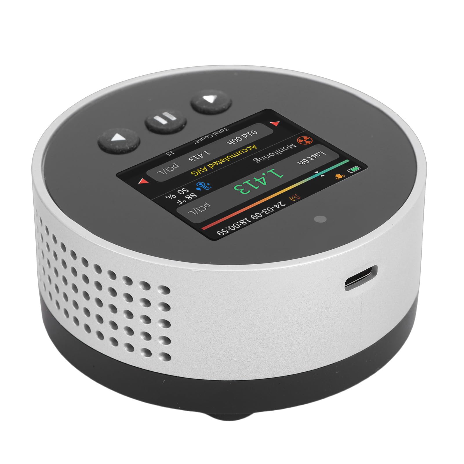 Pongnas Rilevatore di Radon Domestico, Analizzatore di Radon Digitale con Display LCD con Batteria Ricaricabile per Ufficio Scolastico nel Seminterrato