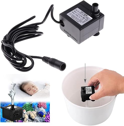 Miniatura 6 de Bomba de fuente de agua solar 4.9-6.6 ft DC 6-12V 5W Bomba sumergible impermeable de bajo ruido Mini para característica de agua acuario tanque de