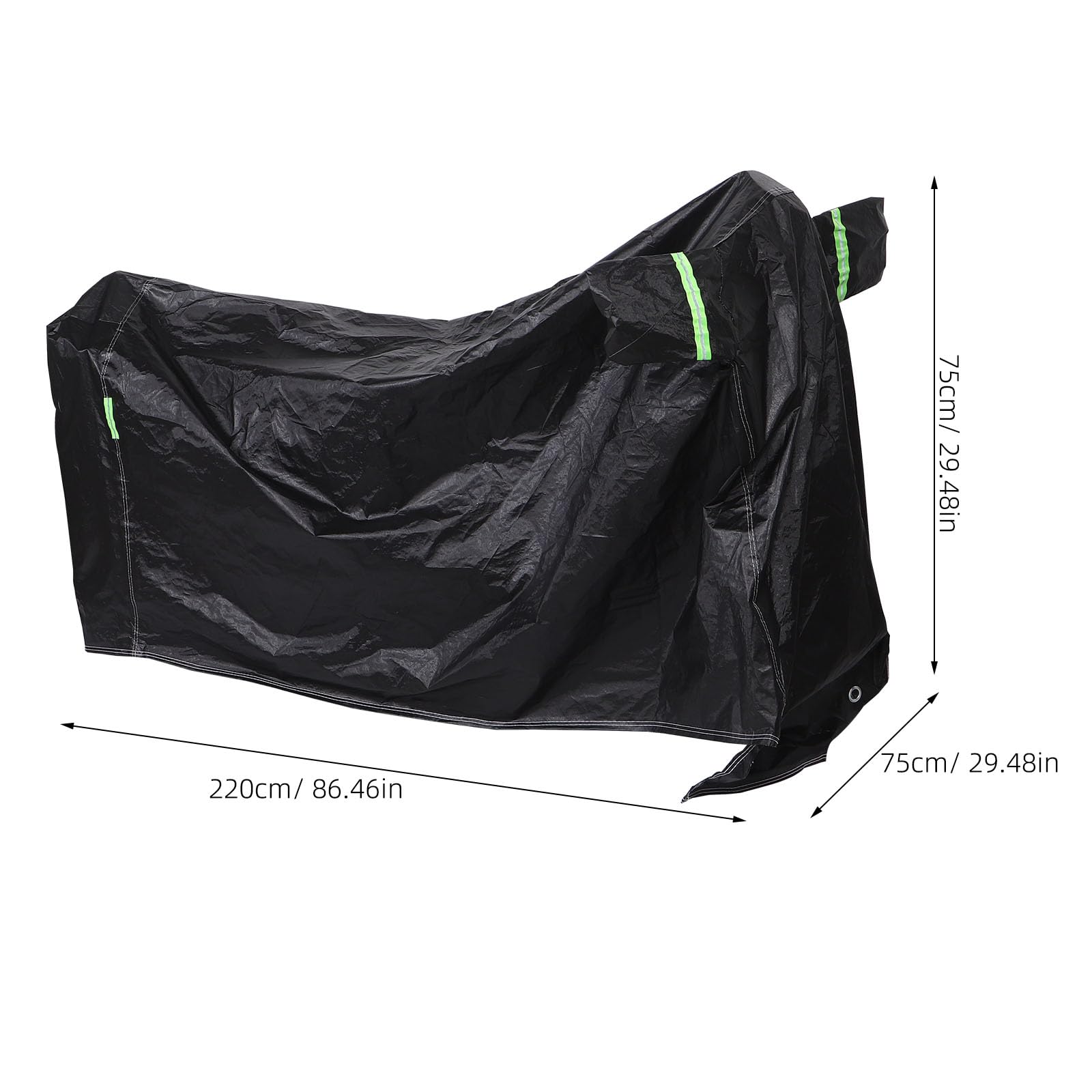 Abaodam Housse de Moto Noire 2XL Imperméable en Tissu Oxford Épais, Protection Extérieure UV et Anti-poussière, Grosse Housse pour Motos 222-251 Cm, Adaptée Voyage Rangement Extérieur