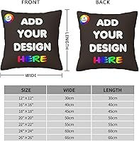 Vista 218 de Funda de almohada personalizada con nombre de texto fotográfico, funda de almohada impresa de dos lados para cumpleaños, Navidad, aniversario