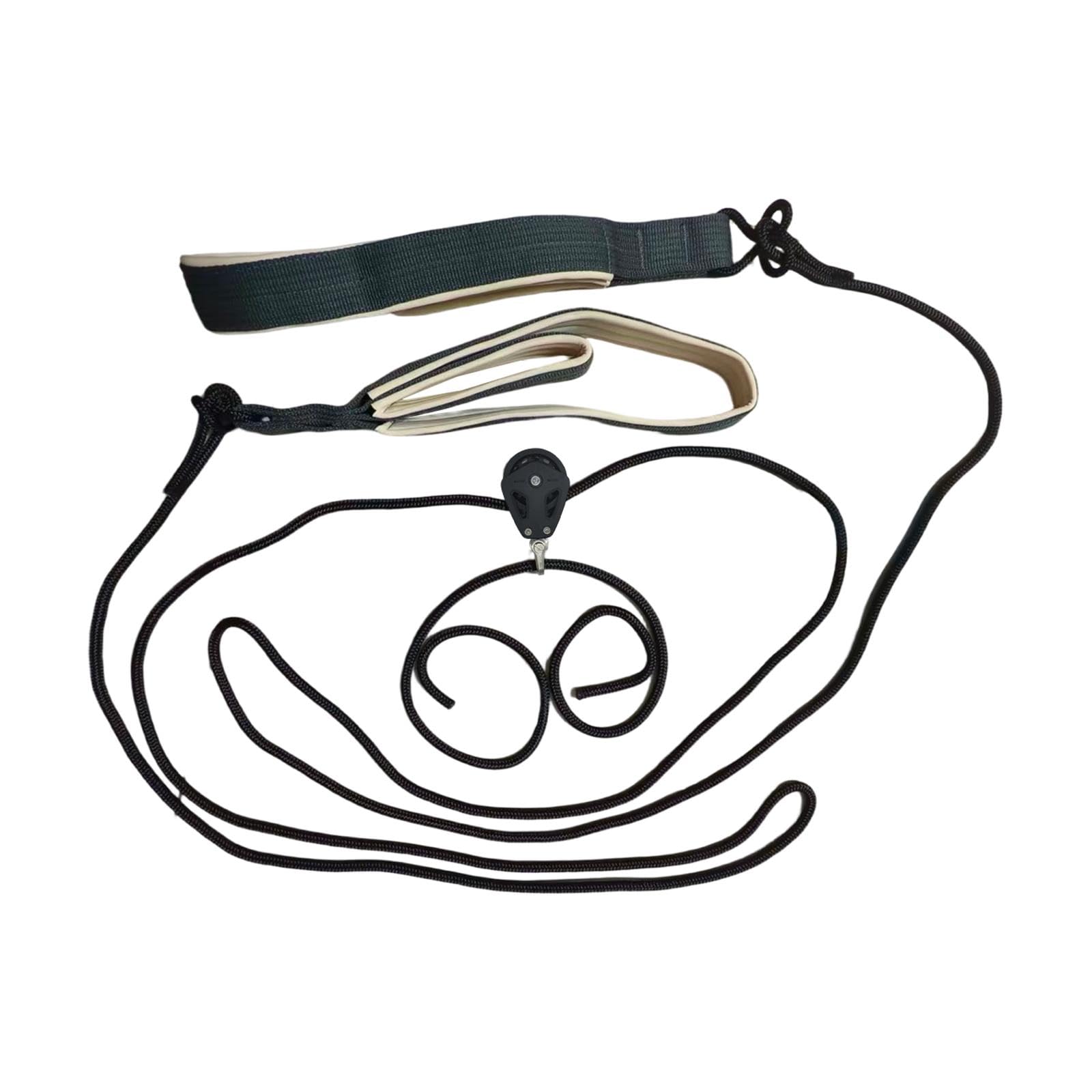 Fenteer Kit Cordes Traction pour Pilates Reformer avec Poulie et Double Anneaux Bicolores, Accessoire Réformateur pour Adultes, Renforcement Musculaire Domicile, Corde 5,2m et Courte 1m en Nylon