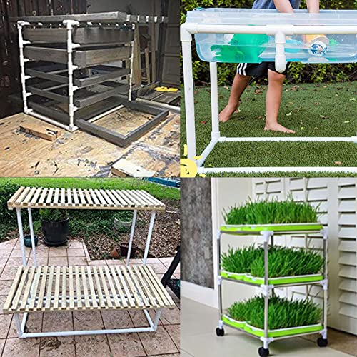 SDTC Tech 4-Pack 1/2\" Tee PVC Fitting 3 Way Furniture Grade Pipe Elbow Connector for DIY PVC Shelf Garden Support Structure Storage Frame