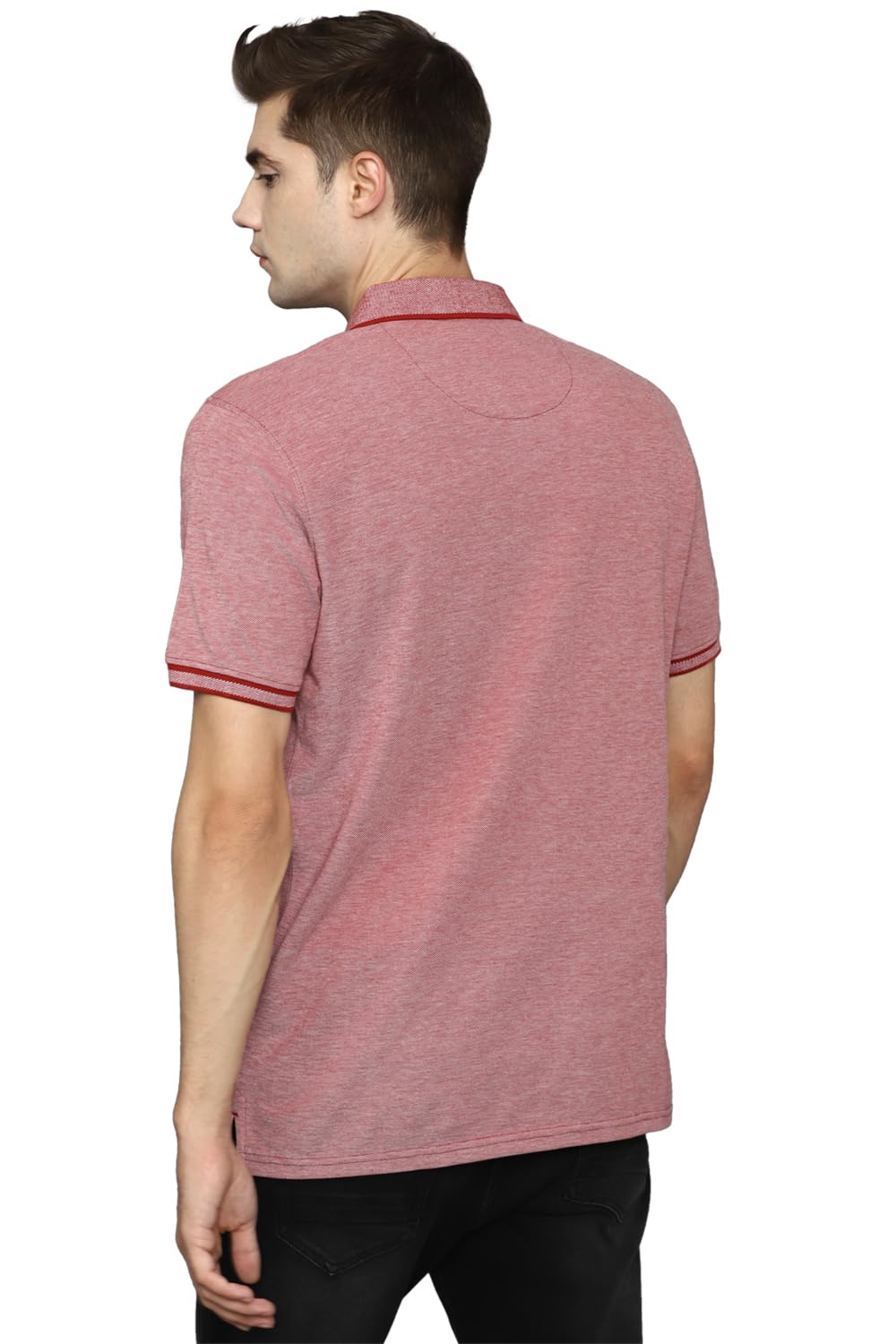 Allen Solly Cotton Men's Solid Regular FiT-Shirt (Askpcurgf681008_Red L) - Image 3 thumbnail