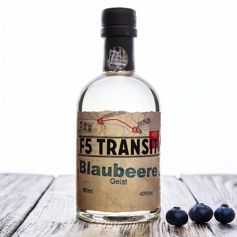 Blaubeere Geist 6x0.5l (40% Vol) No. 5339 - RATION | Blaubeergeist | 6 Flaschen a 500ml | Schwechower Brennerei (1229)