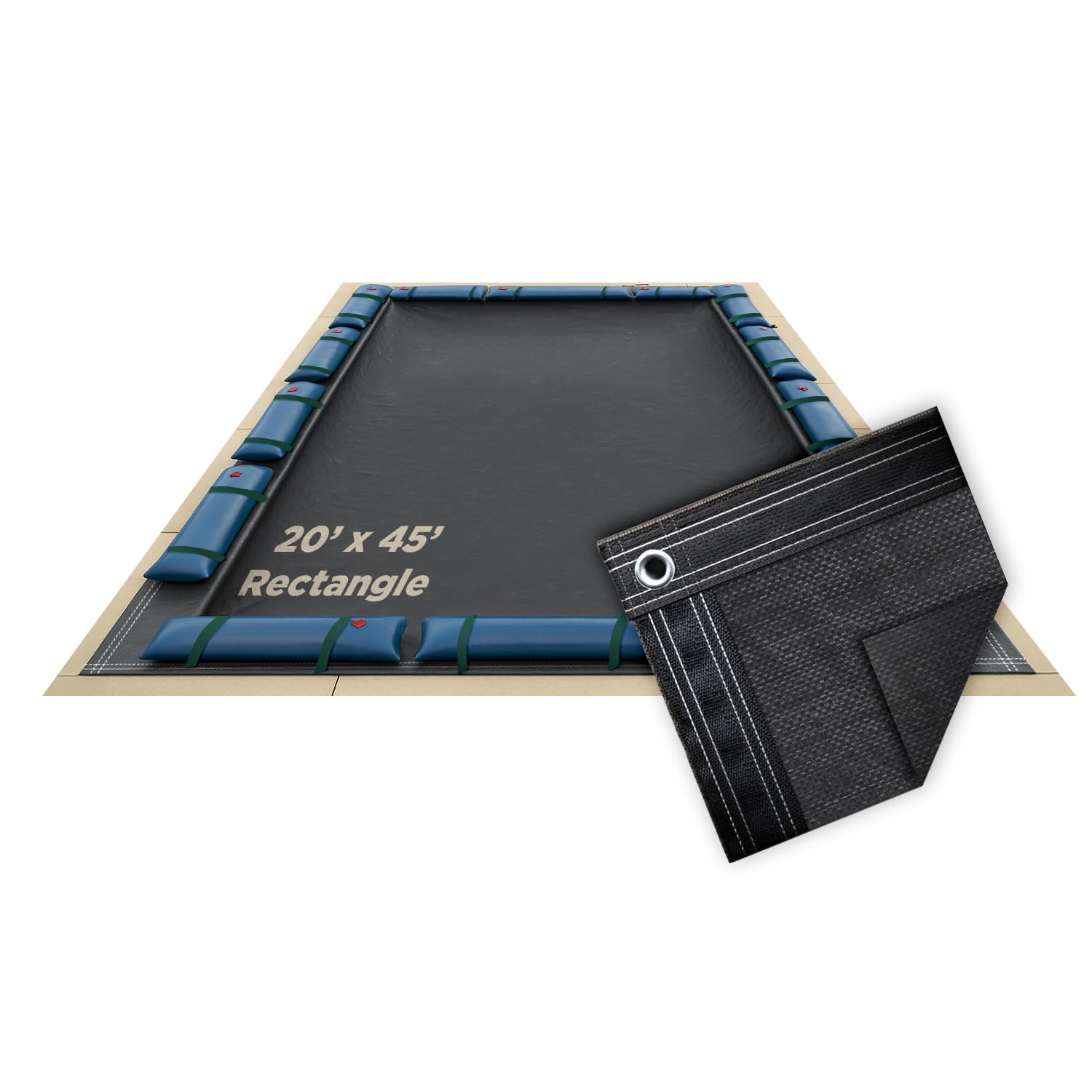 Buffalo Blizzard Micro Mesh 20 ft x 45 ft Rectangle Winter Pool Cover | Black Heavy Duty Cover for Closing Above Ground Swimming Pools | Easy Setup | Cold & UV Resistant | Shields from Seasonal Debris-image-24
