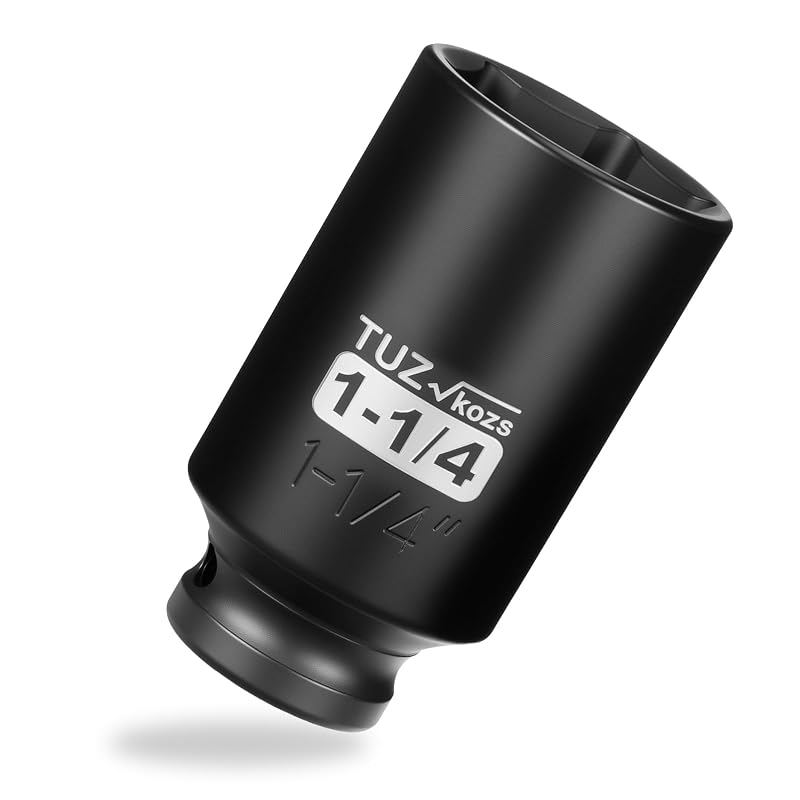 Soquete de Impacto Profundo 1-1/4 pol. com Encaixe Quadrado de 12,7 mm (1/2 pol.), 6 Pontas, CR-MO SAE TUZkozs