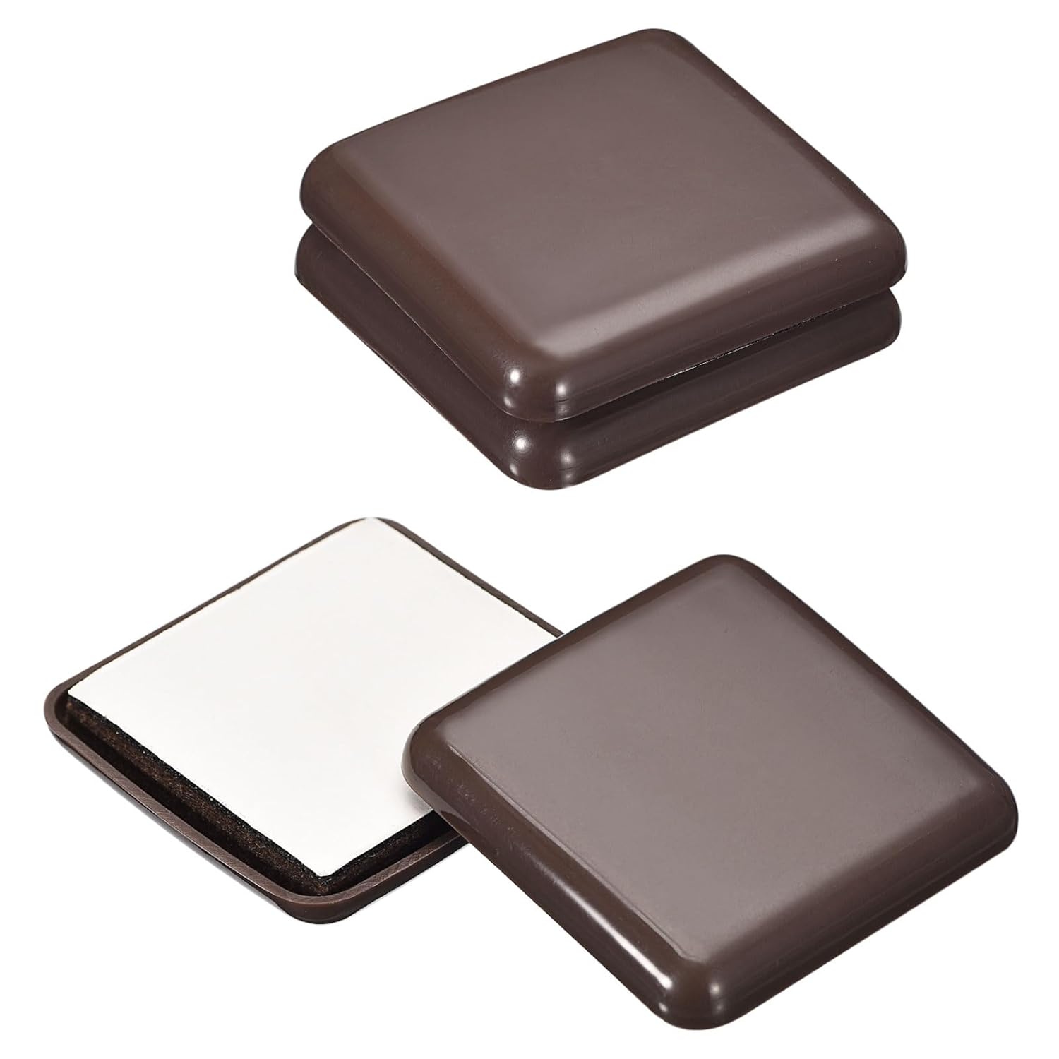uxcell Furniture Sliders 4Pcs 2 - Plastic Self-Adhesive Square Sliding Pads Chair Glides for Carpeted Tile Vinyl Hardwood