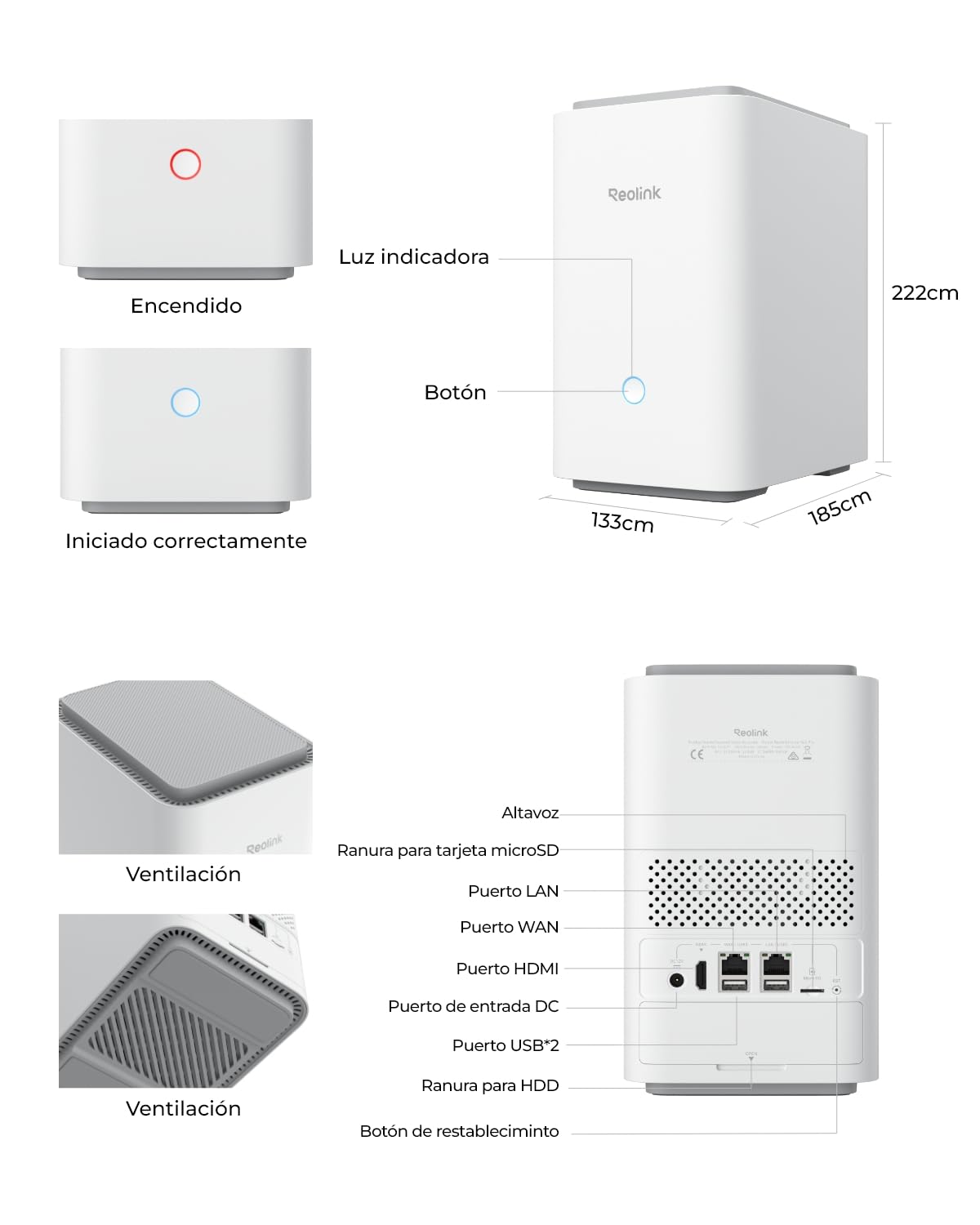 Reolink Home Hub Pro con HDD de 2TB para Cámara de Vigilancia, 16MP Live View & Playback, Wi-Fi 6 de 2,4/5 GHz, Gestión Central y Almacenamiento Local Expandible, Sin Costo Mensual
