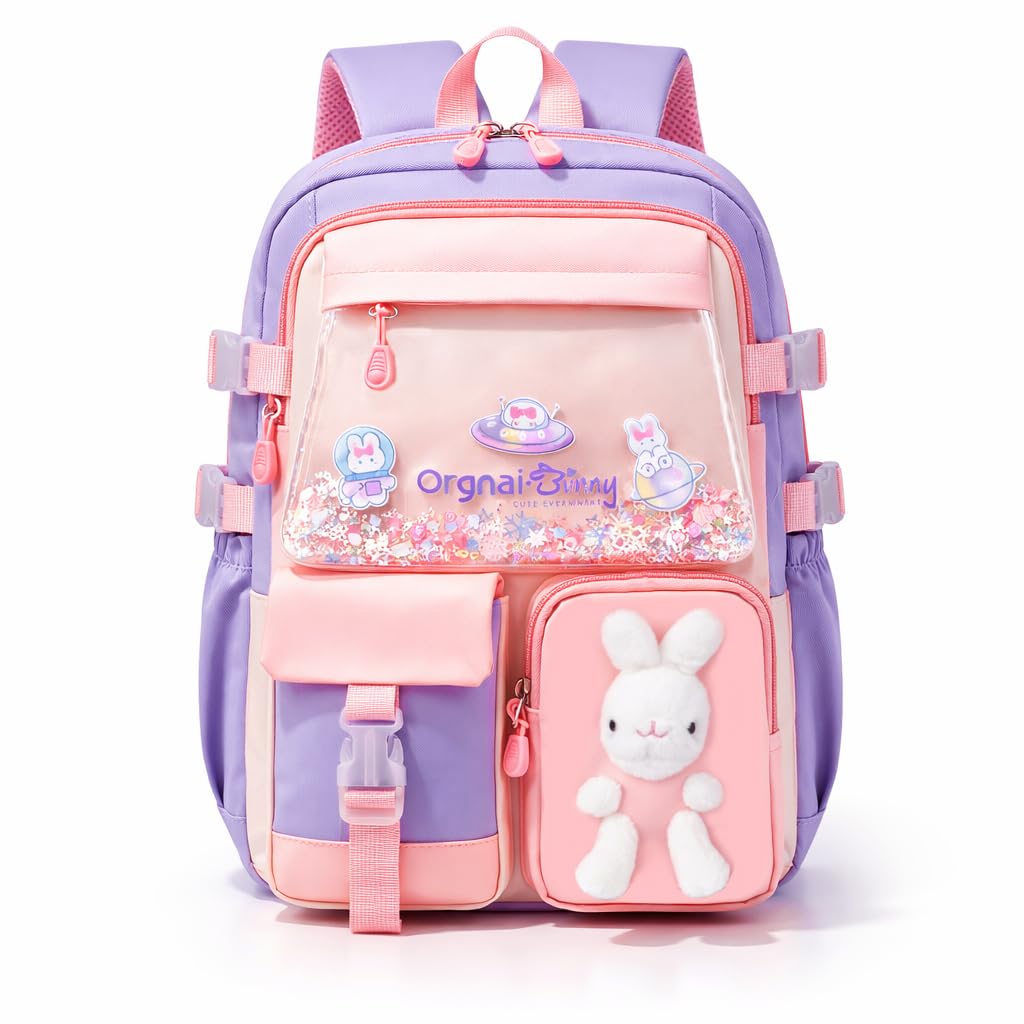Storite School Bag for Kids Girls 20L | Cute Waterproof Backpack with Chest Strap | Large Capacity Backpack with 180° Wide Opening|Bottle Pocket & Organizer | Primary Travel Bag